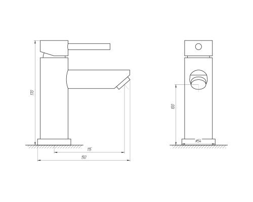 Змішувач для умивальника Globus Lux ALPEN SBT1-101-BB