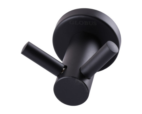 Гачок подвійний Globus Lux BS8415 чорний матовий SUS304