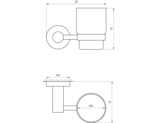 Стакан одинарний Globus Lux BS8409 чорний матовий SUS304