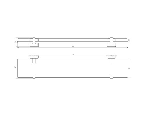 Полиця TOPAZ TKB 9927 скло с бортиком