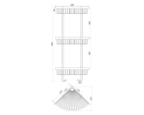 Поличка кутова TOPAZ 4115-3