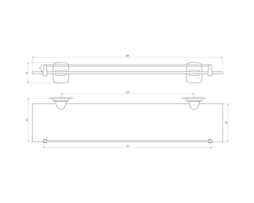 Полиця скляна Globus Lux RM 1702