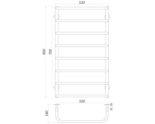 Рушникосушарка UNIO LS ER 900-500-8  Драбинка Скоба електро