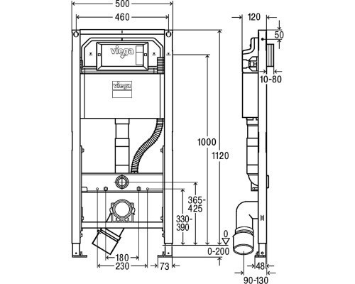 Модуль-бачок для підвісного унітаза-біде Prevista Dry VIEGA 771997