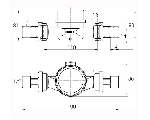 Лічильник холодної води ECOSTAR DN15 1/2″ L110 E-C 2,5