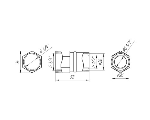 Муфта із внутрішньою різьбою прес APE ITALY AP 102 3/4″х26
