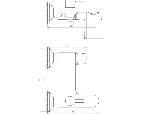 Змішувач для ванни Globus Lux Laguna GLA-0102N-10-BB