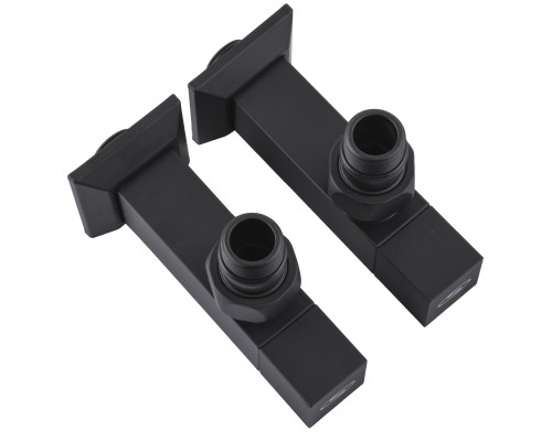 Набір Кран напівобертовий кутовий з американкою SOLOMON LUX 1/2″ CUBE BLACK 8888 (1уп)