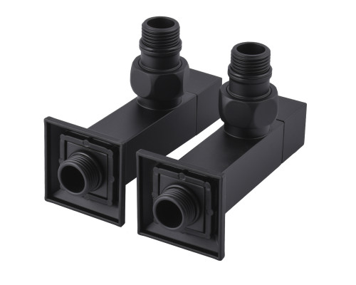 Набір Кран напівобертовий кутовий з американкою SOLOMON LUX 1/2″ CUBE BLACK 8888 (1уп)