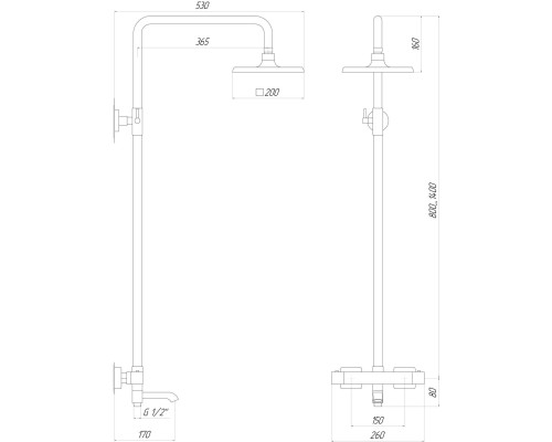 Душова система Globus Lux Termostatic Q GLM-0041T-BB