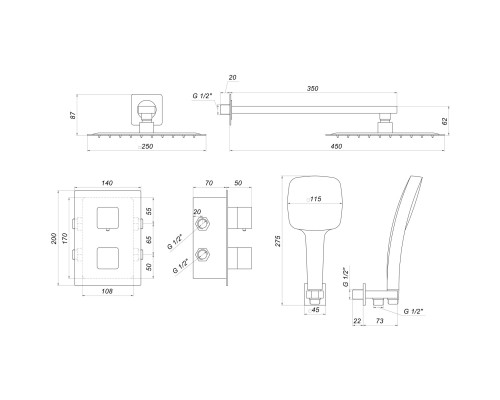Душова система Globus Lux GLM-405-BB-TT-SMART