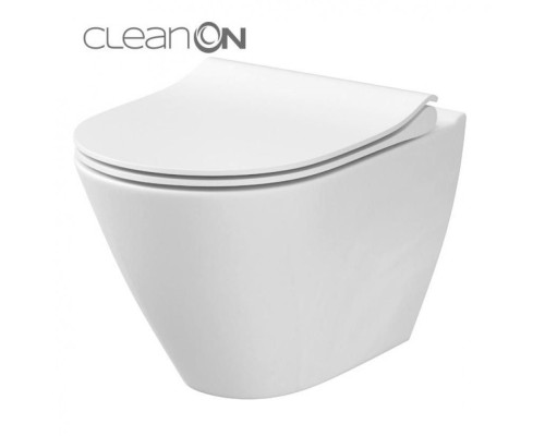CET Cersanit 743 CITY OVAL CLEAN ON підвісний з кришкою SLIM  дюропласт ліфт