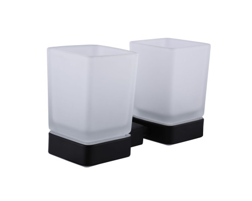 Стакан подвійний Globus Lux BQ9428 чорний матовий SUS304