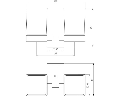Стакан подвійний Globus Lux BQ9428 чорний матовий SUS304