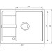 Гранітна мийка Globus Lux ONE сірий камiнь 650x500мм-А0005