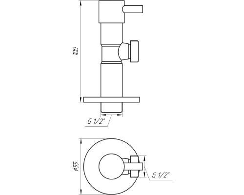Кран напівобертовий кутовий SOLOMON 1/2″х1/2″ Lazer 7076 ( 2 ШТ)