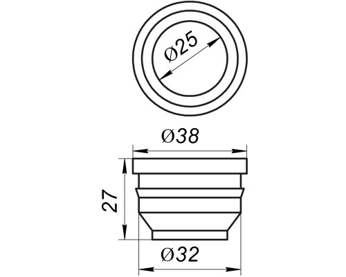 Редукція гумова VSplast 32/25 (чорна)