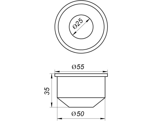 Редукція гумова VSplast 50/25 (чорна)