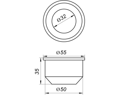 Редукція гумова VSplast 50/32 (чорна)