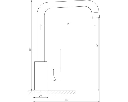 Змішувач для кухні TOPAZ BARTS TB 07423-H36-BL
