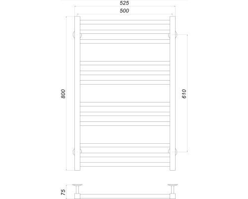 Рушникосушарка UNIO MS W 800-500-12 Модена вода