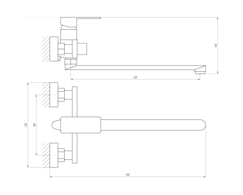 Змішувач для ванни Globus Lux Milano GLM-0208N