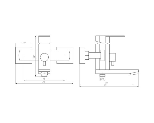 Змішувач для ванни Globus Lux Sorento SQ-102NHR