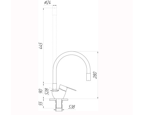 Змішувач для кухні Globus Lux MAIN SM-203SG