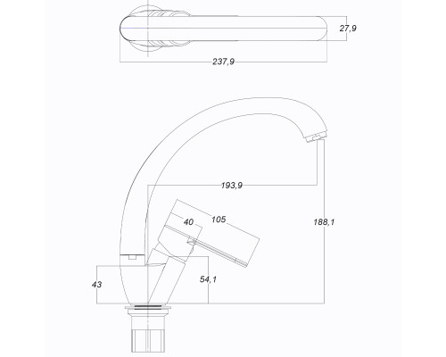 Змішувач для кухні Globus Lux Dolly GLD-0203S