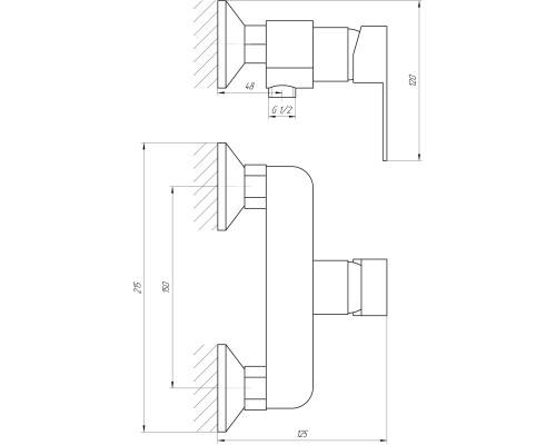 Змішувач для душу Globus Lux Milano GLM-105N-10-BB