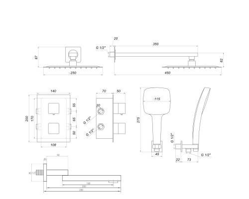 Душова система Globus Lux SMART GLM-505N-BB-TT