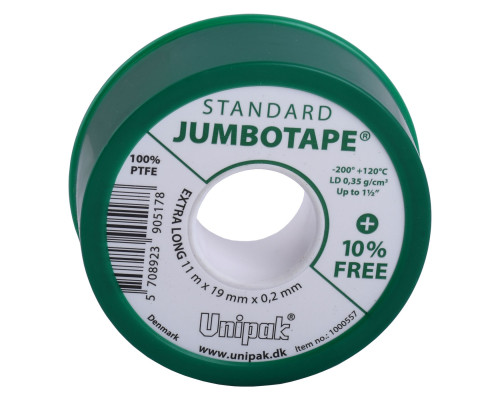 Фум стрічка тефлонова Jumbotape standard UNIPAK (11м х 19мм х 0,2мм)