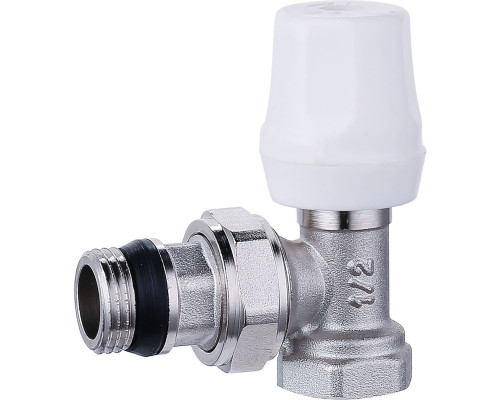 Кран радіаторний кутовий Q PROFESSIONAL  1/2″ NV-QP5005 вентильний з ущільнювачем