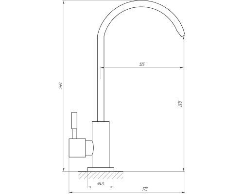 Кран для зворотнього осмосу Globus Lux ALPEN SBT1-55M-00 моно SUS304. Нержавійка з Quick Fitting