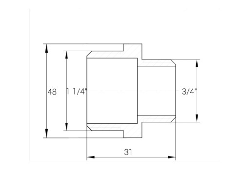 Ніпель редукційний 1 1/4″х 3/4″ЗЗ нікельований А0593А(нк)