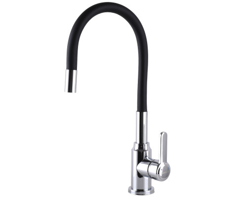 Змішувач для кухні DOMINO ELLIPSE DCC-203L-BLACK  гофровилив Чорний,,На Гайці