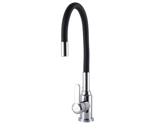 Змішувач для кухні DOMINO ELLIPSE DCC-203L-BLACK  гофровилив Чорний,,На Гайці