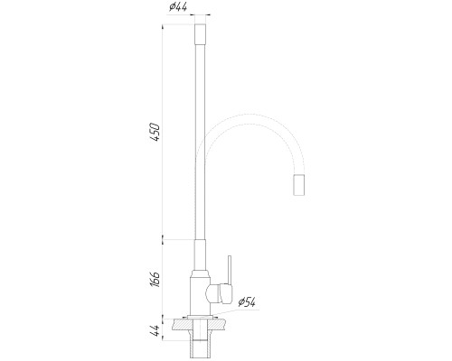 Змішувач для кухні DOMINO ELLIPSE DCC-203L-BLACK  гофровилив Чорний,,На Гайці