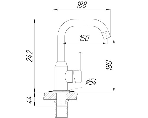 Змішувач для умивальника DOMINO ELLIPSE DCC-101L