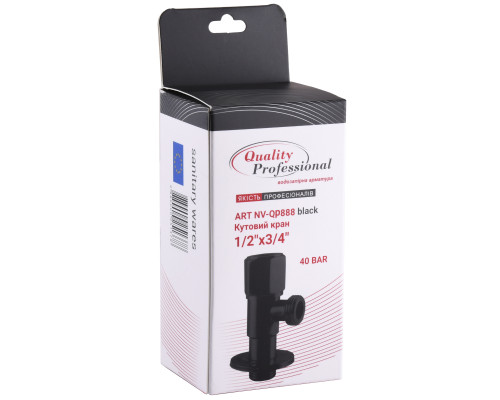 Кран кульовий кутовий Professional 1/2″X3/4″ NV-QP888 BLACK