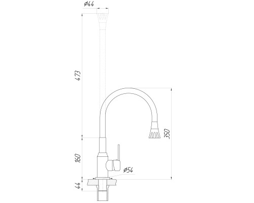 Змішувач для кухні Domino ELLIPSE DCC-203SA-B01