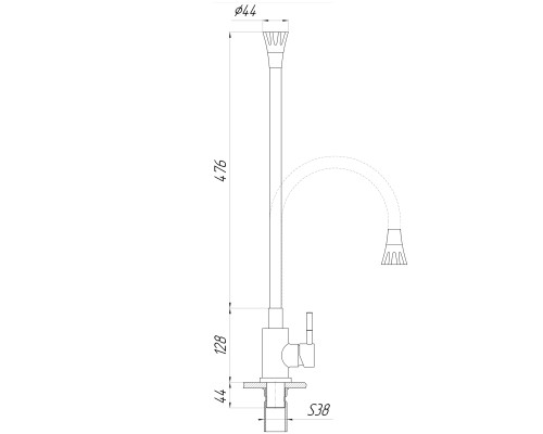 Змішувач для кухні Globus Lux Alpen SBT1-203SA-S21