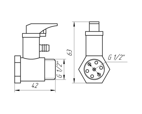 Клапан зворотній підривний 1/2″ HT159 з прапорцем