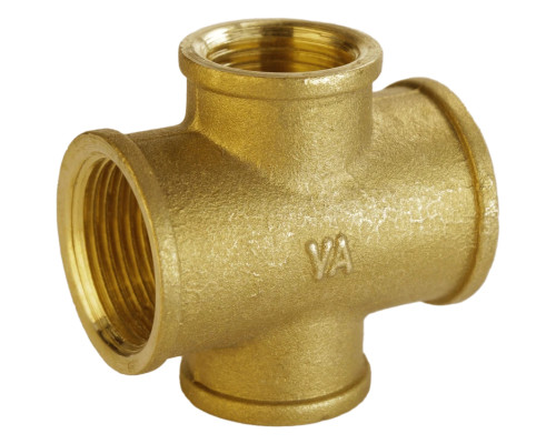 Хрестовина редукційна 3/4″х1/2″х3/4″х1/2″ВВВВ латунна А4606А