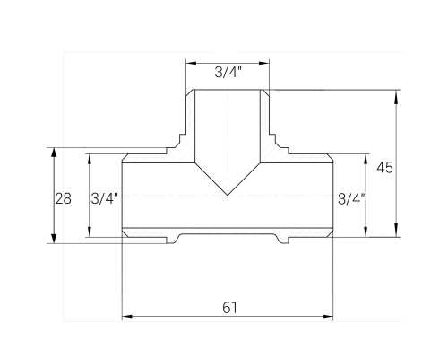 Трійник 3/4″ЗЗЗ нікельований A0246А(нк)
