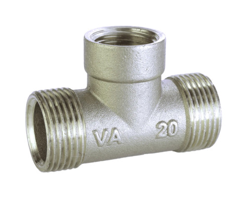 Трійник редукційний 3/4″х1/2″х3/4″ЗВЗ нікельований A0224А(нк)