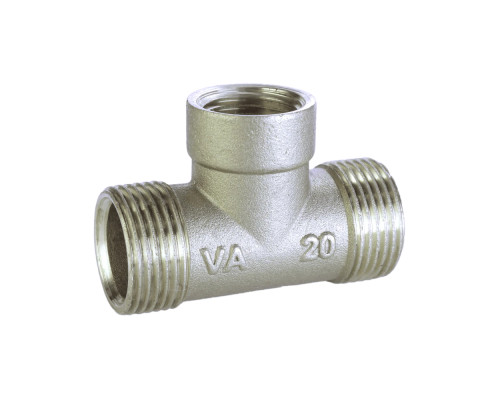 Трійник редукційний 3/4″х1/2″х3/4″ЗВЗ нікельований A0224А(нк)