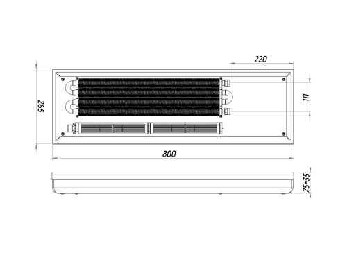 Конвектор  ТС70-800/265-Turbo-4sr (без решітки)