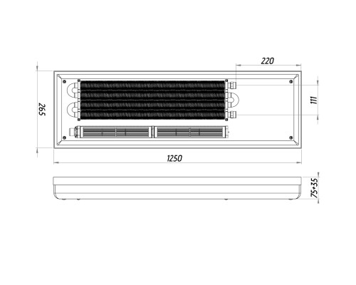 Конвектор ТС70-1250/265-Turbo-4br (без решітки)