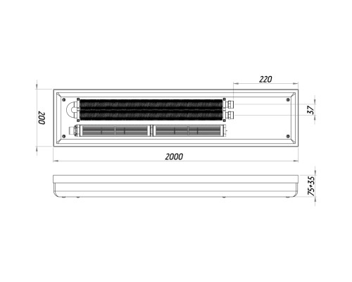 Конвектор ТС80-2000/200-LUX-2wbr (з решіткою)